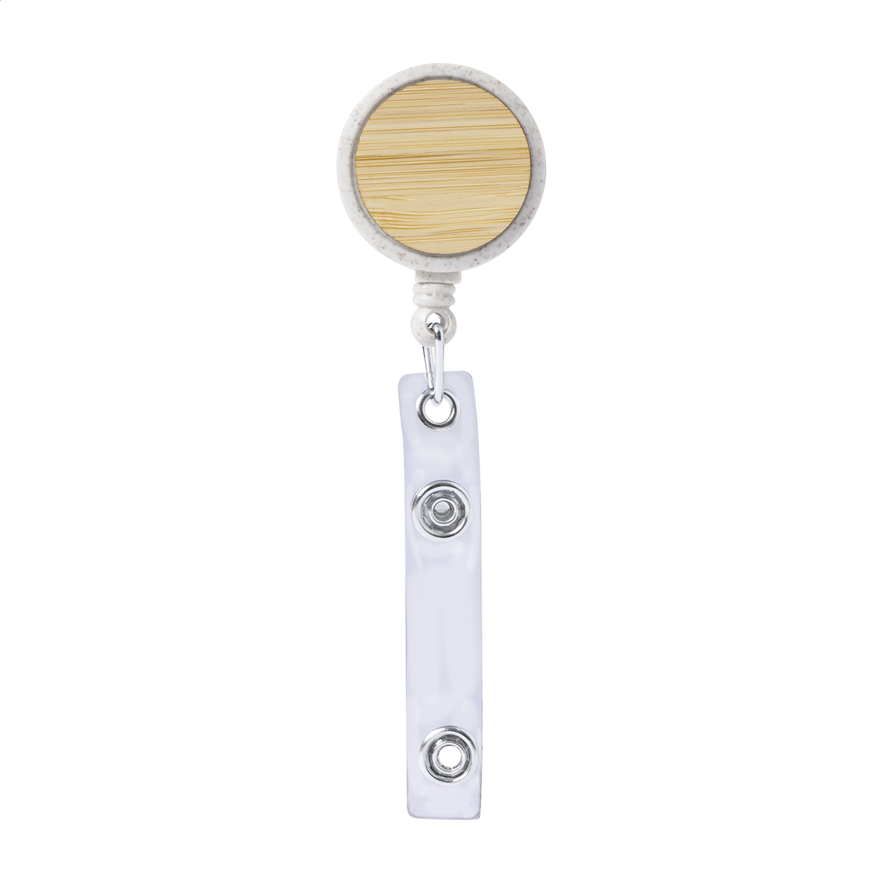 Tracks badgehouder van tarwestro en bamboe met jojo en logo bedrukken met logo