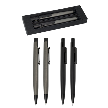 Zwarte Metalen Schrijfset - Avelgem