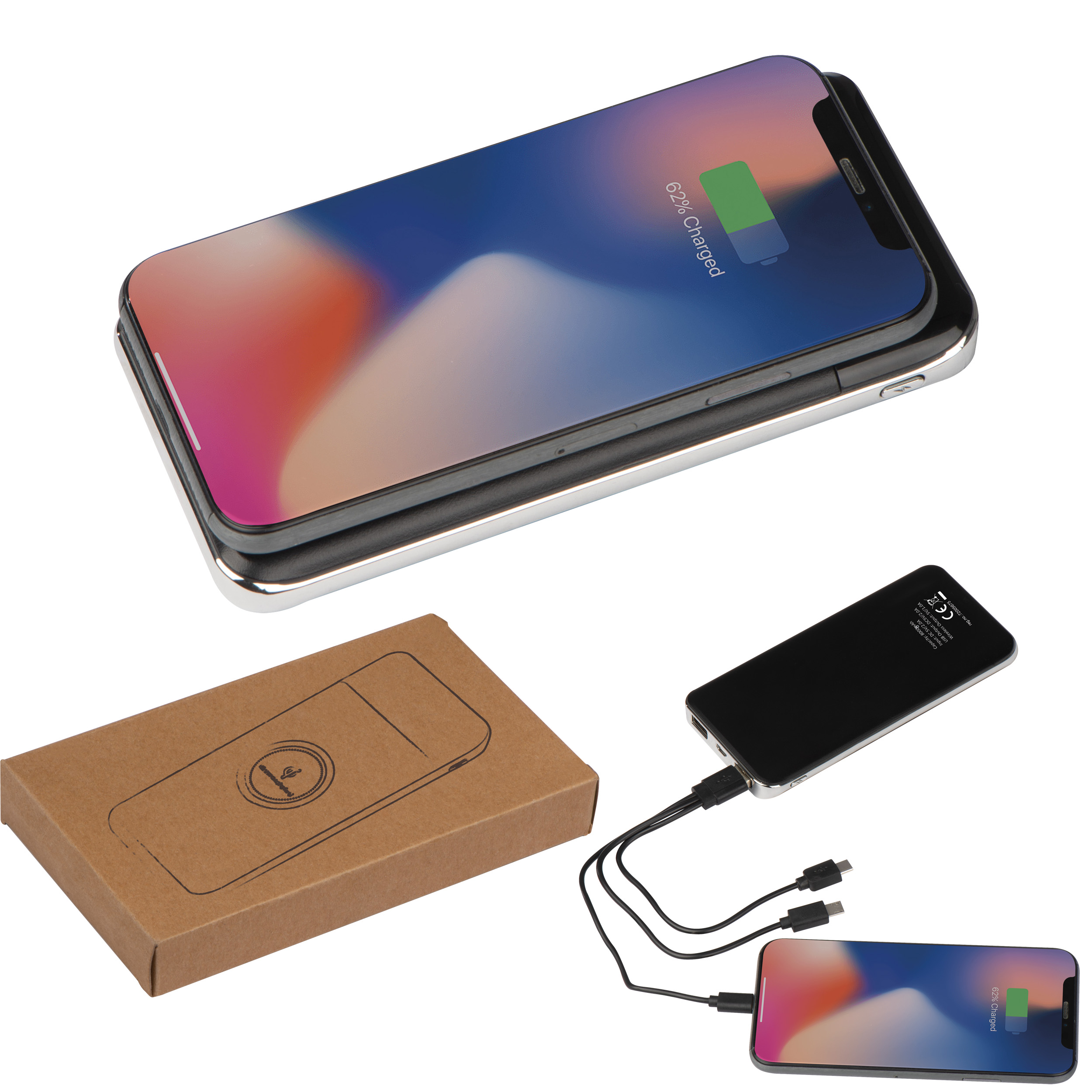 Draadloze Metaal Powerbank 8000 mAh - Ingelmunster