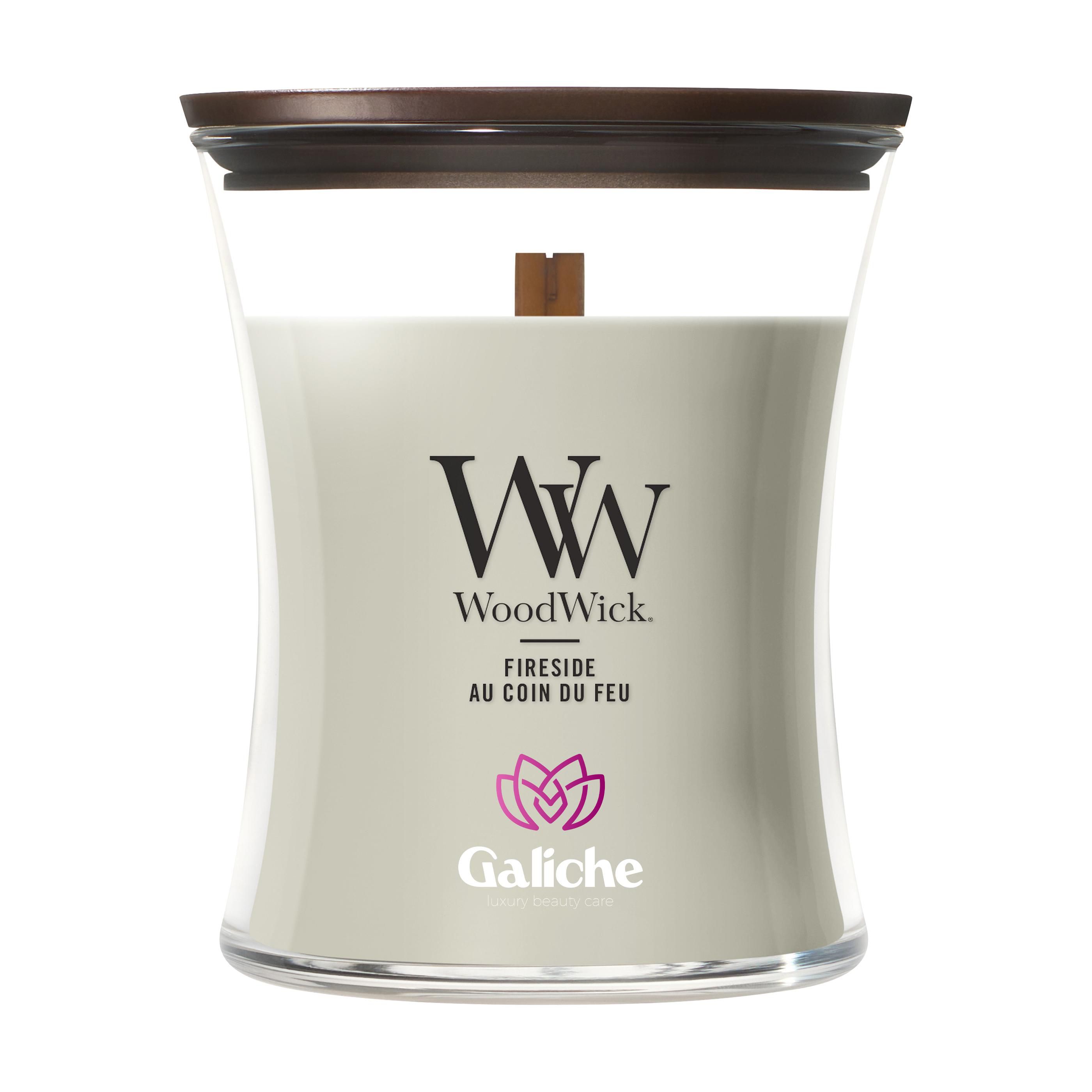 WoodWick Fireside Medium kaars bedrukken met logo