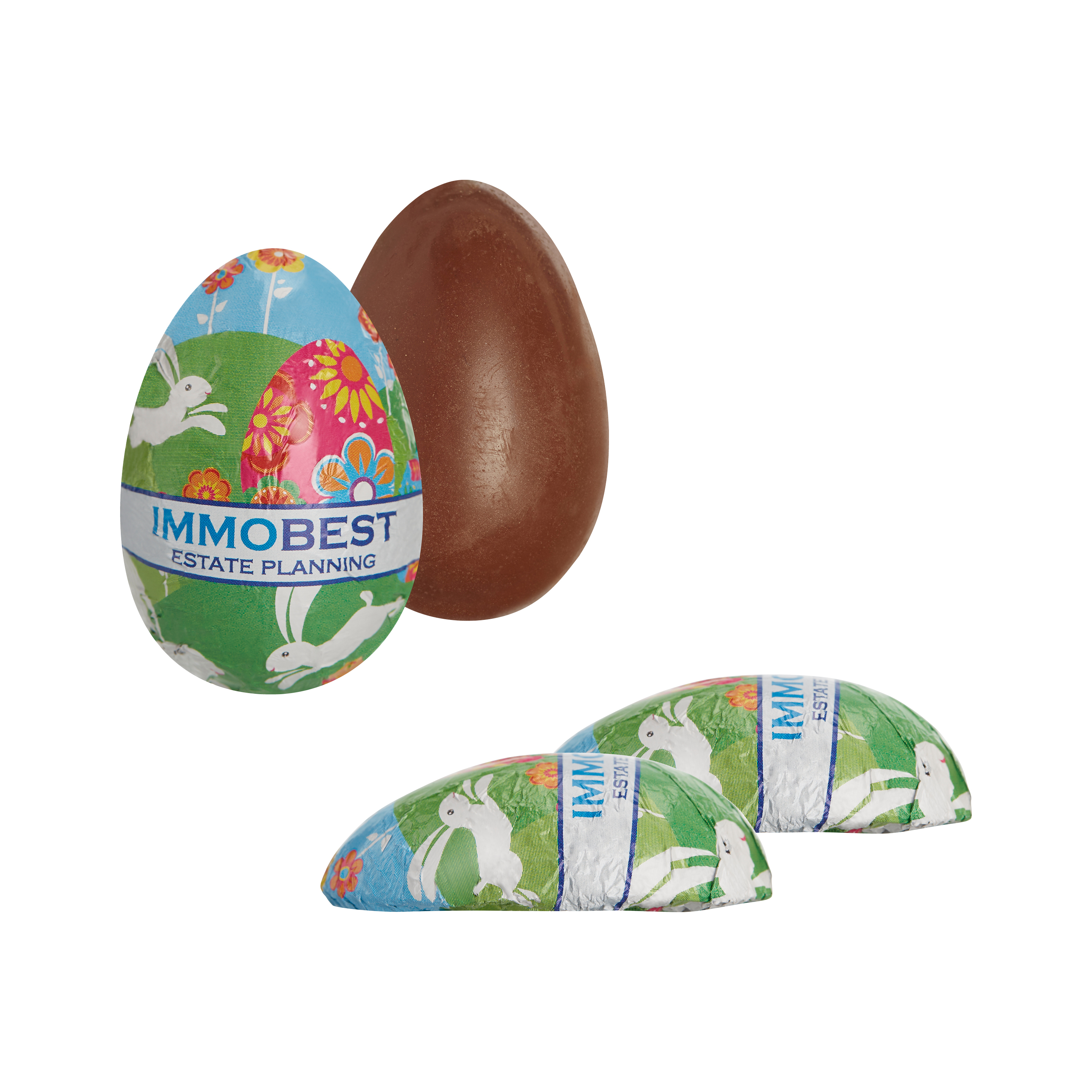 Chocolade Paas Ei Halve Helderheid - Afsnee bedrukken met logo