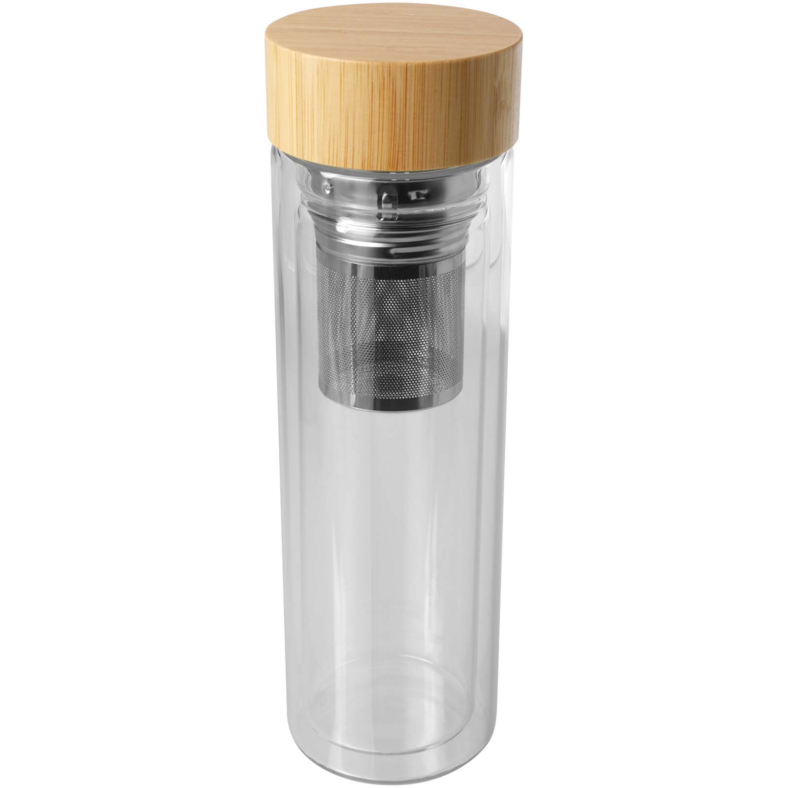 Bouteille à infusion Bailey en verre borosilicate de 400 ml avec couvercle en bambou