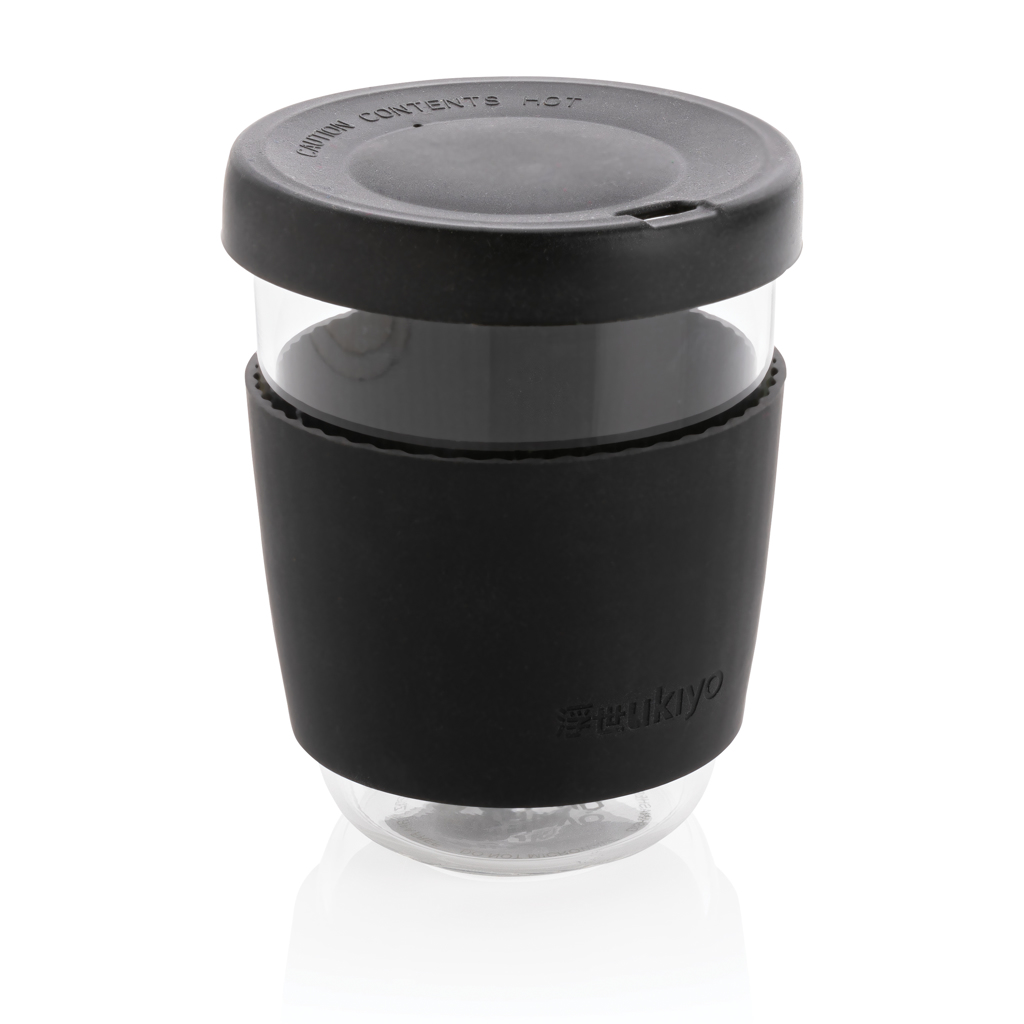 Borosilicaat Glazen Koffiebeker met Siliconen Deksel en Mouw - Zeveren