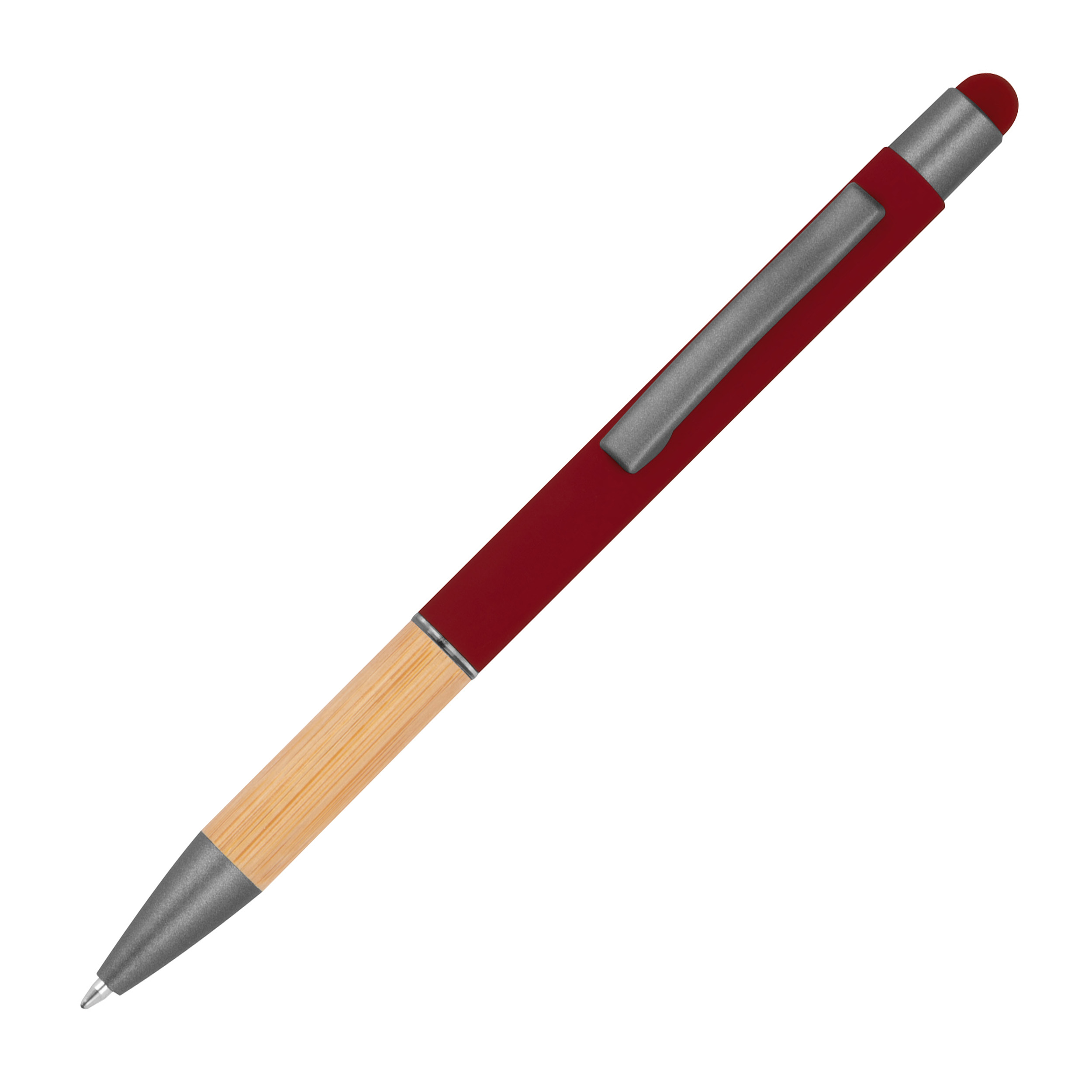 Bamboe Grip Aluminium Balpen - Boutersem