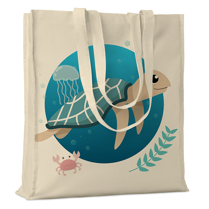 Katoenen boodschappentas met lange handvatten - Oostrozebeke