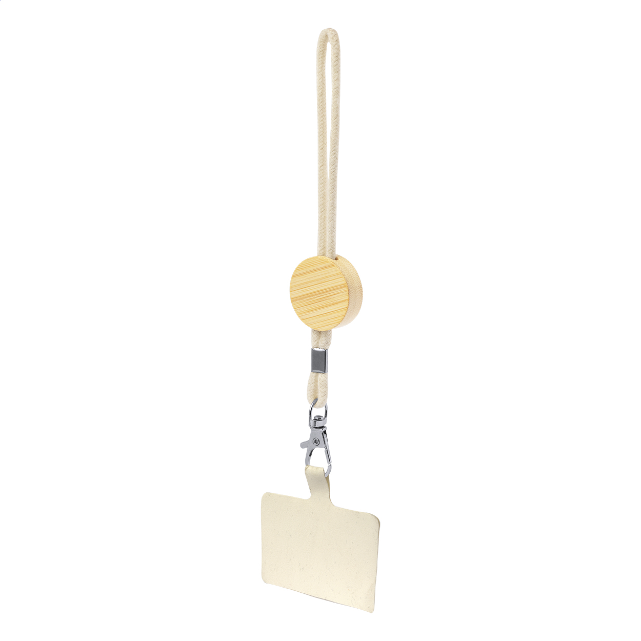 Cohol Wrist katoenen telefoonpolsband met bamboe label en uw logo bedrukken met logo