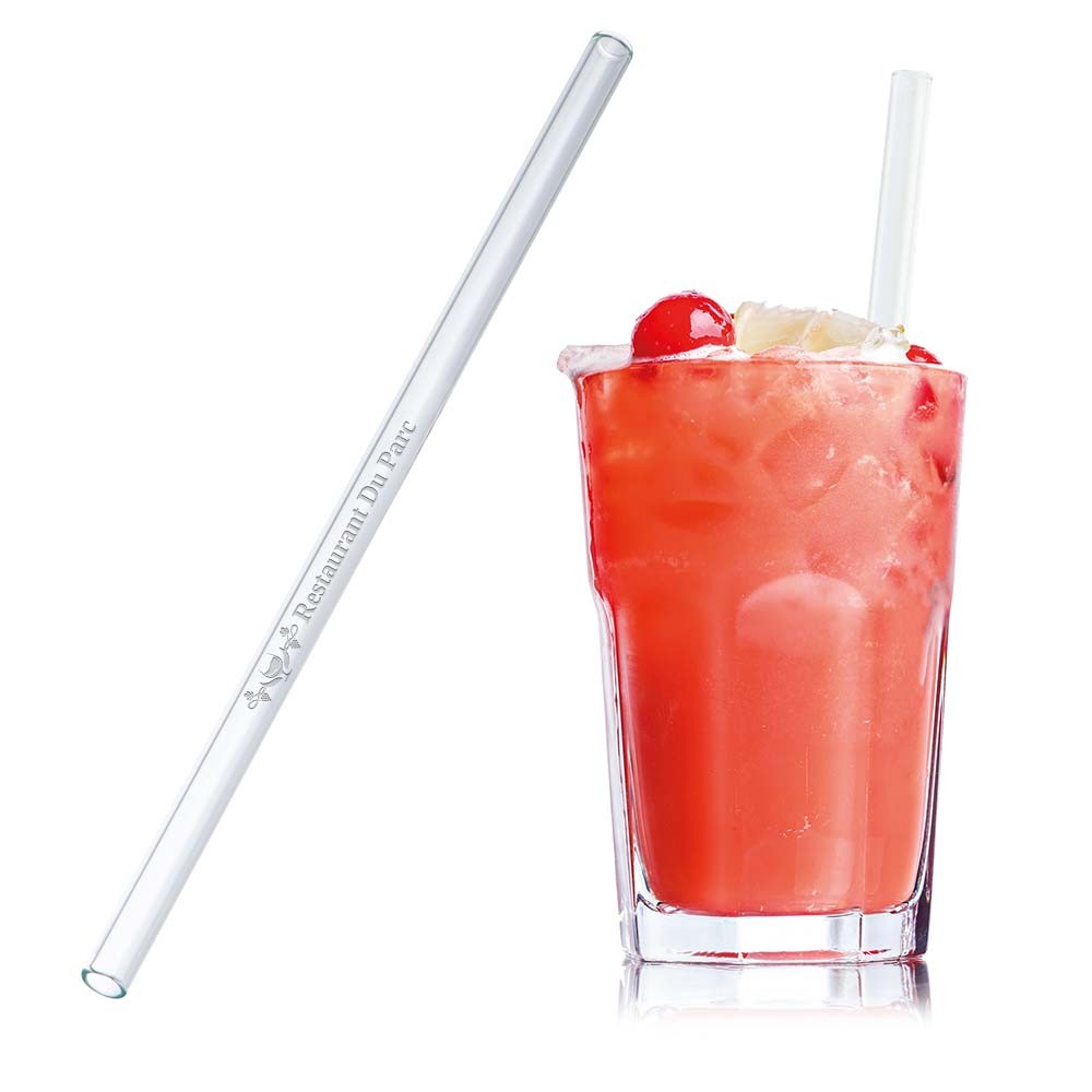 Glazen Herbruikbare Drinkrietjes 20 cm - Heers bedrukken met logo
