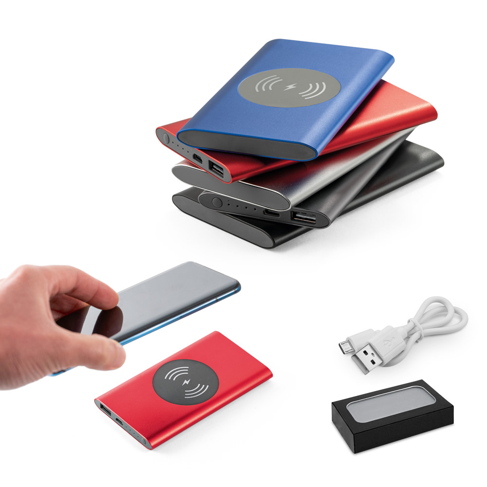 Aluminium Draagbare Batterij en Draadloze Oplader 4000 mAh - Oudsbergen