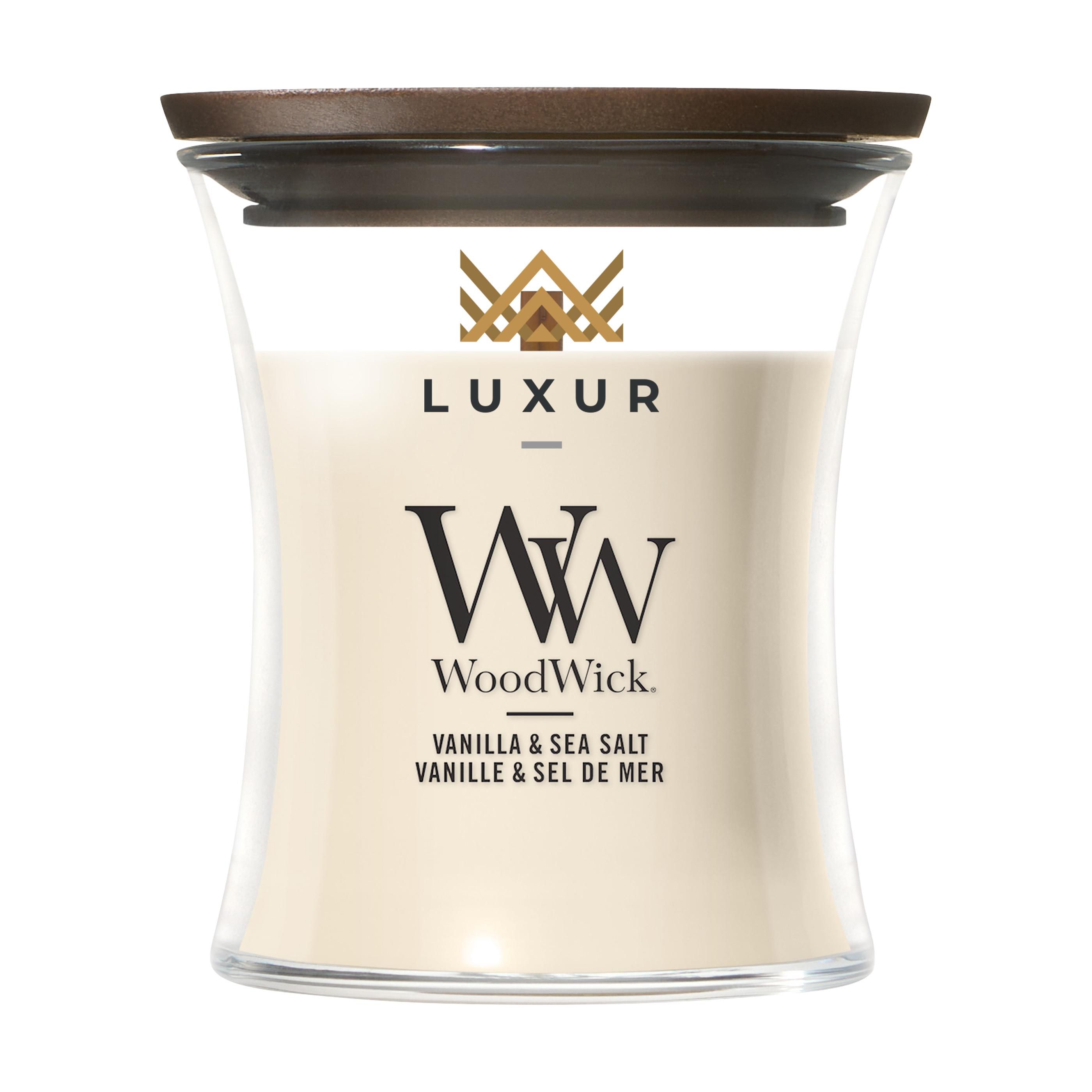 WoodWick Vanille & Zeezout Mini Geurkaars bedrukken met logo