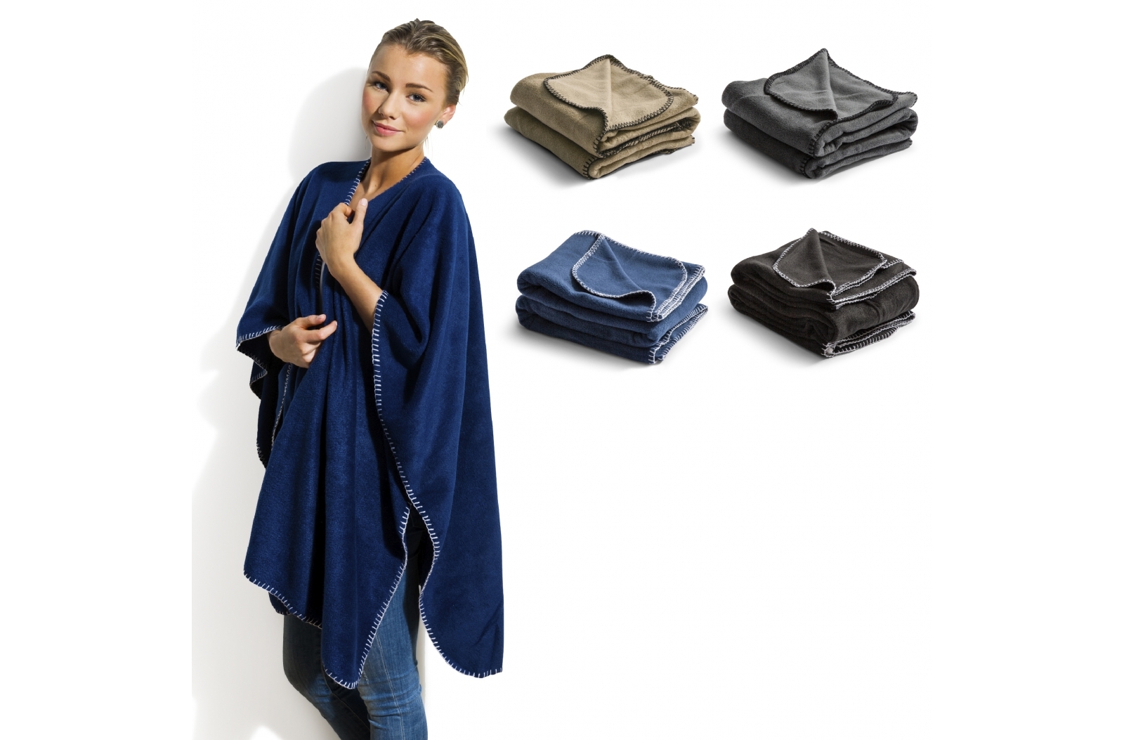 Warme Fleece Poncho - Sint-Denijs-Boekel