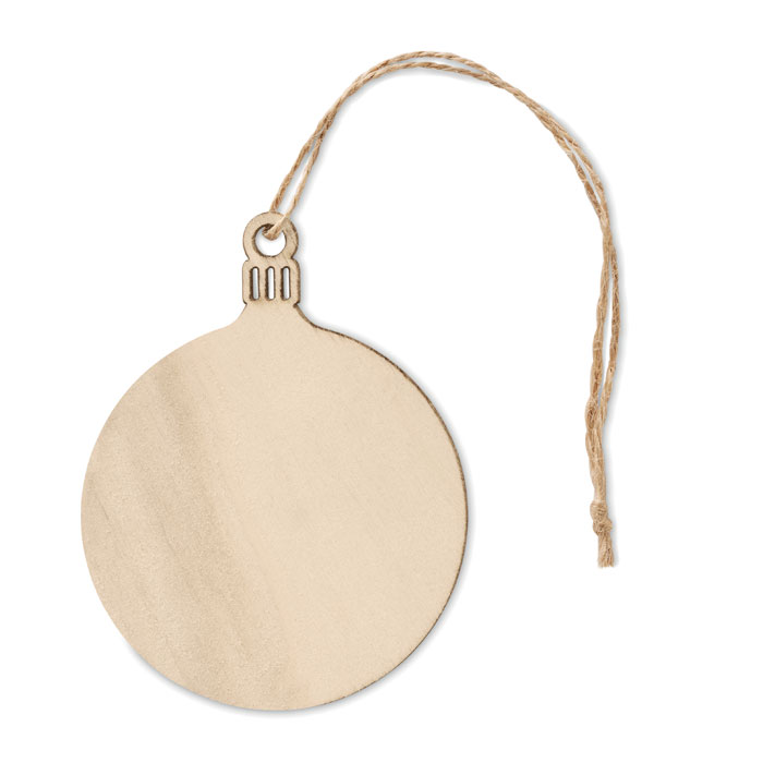 Houten Kerstbal Hanger - Borgloon