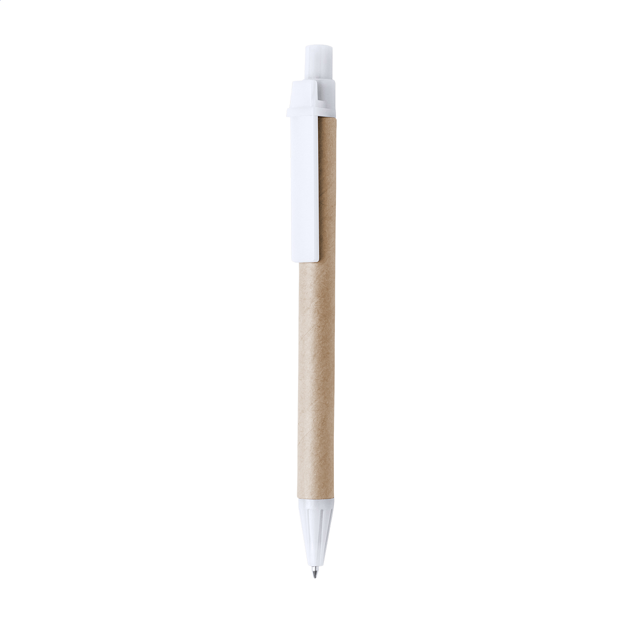 Karta balpen van gerecycled papier en kunststof, zwarte inkt, met logo