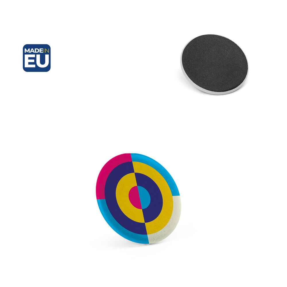 Button P'IN 2 magnetisch, bedrukt met logo, ø25 mm