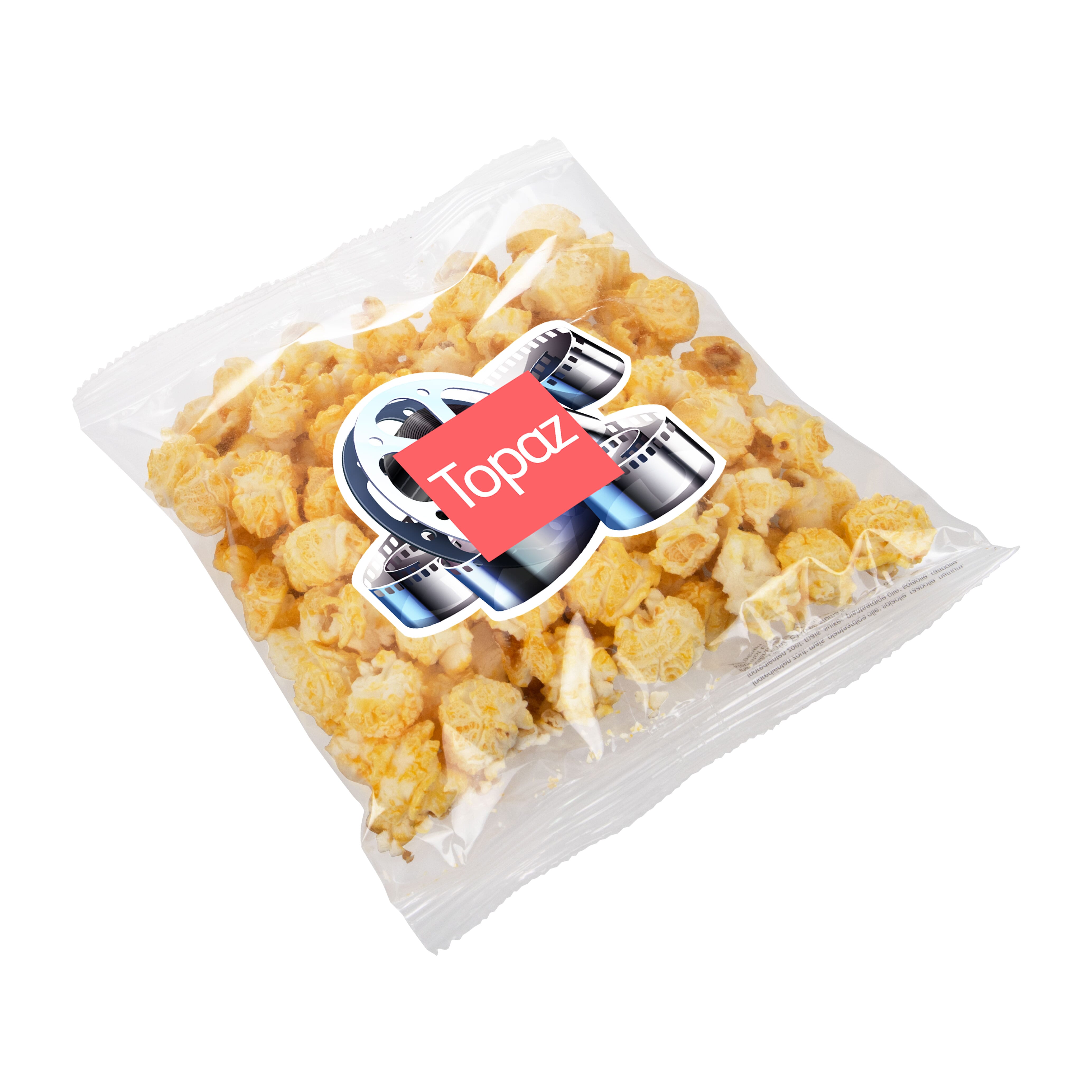 Vierkante Popcornzak - Lint bedrukken met logo