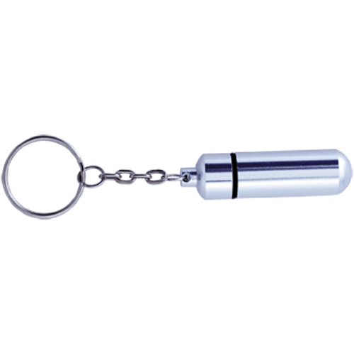 Glanzende Aluminium Pilbox Sleutelhanger - Meise