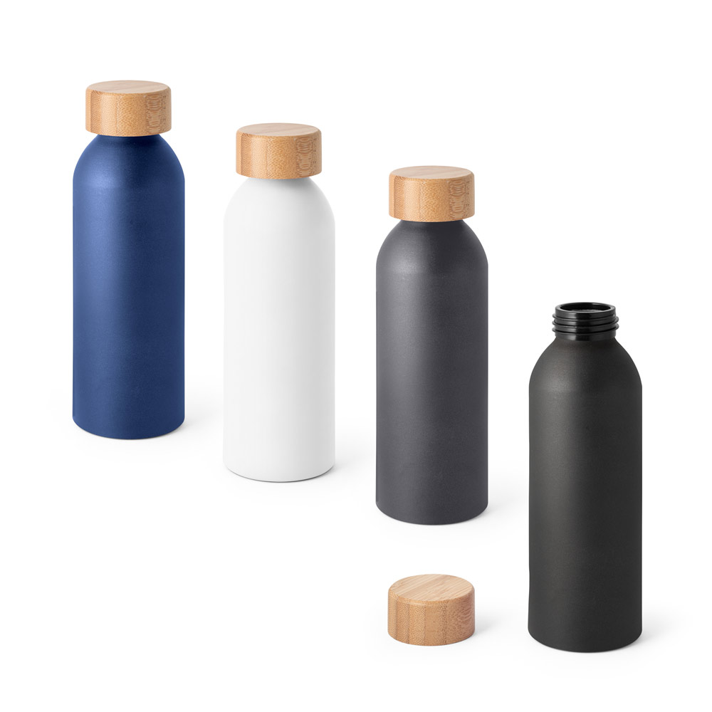 Aluminium fles met bamboe deksel 550 mL - Gistel