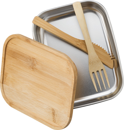 RVS Lunchbox met Bamboe Deksel - Tessenderlo