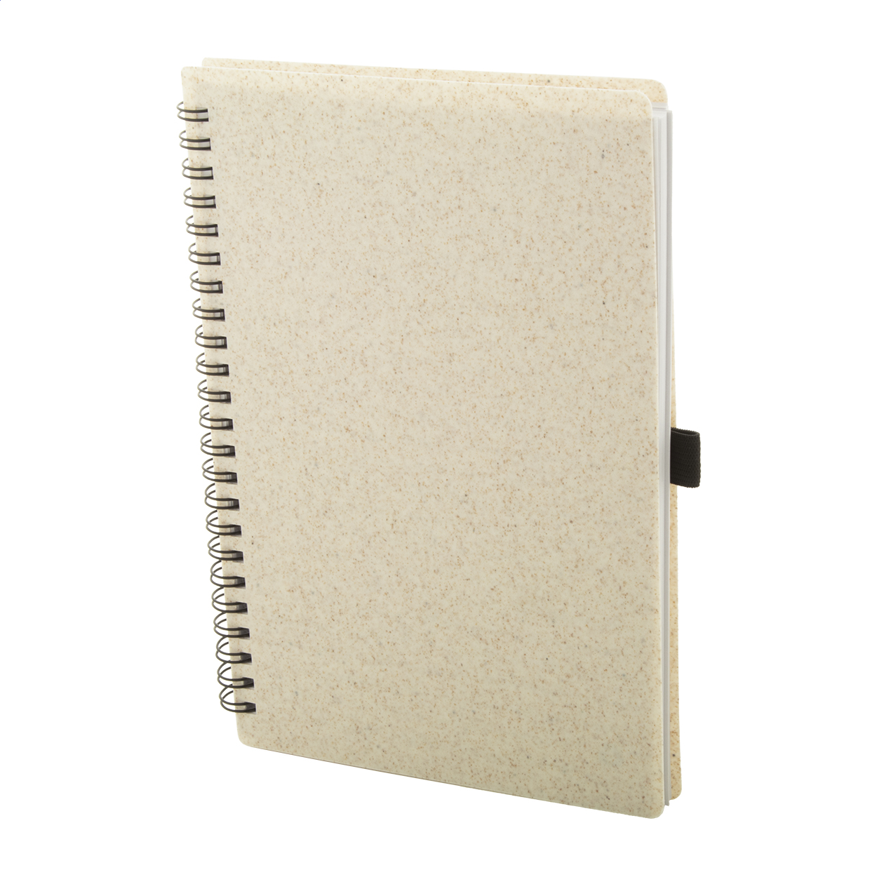 WheaNote A5 spiraalnotitieboek met omslag van tarwestro en logo