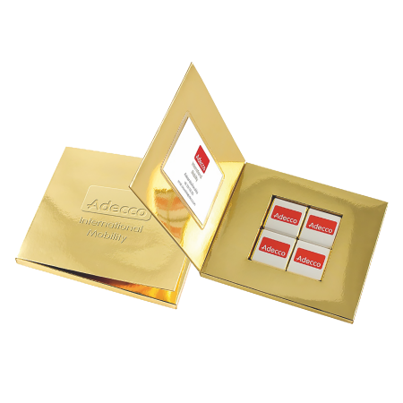 Embossed Business Card Holder with Personalized Chocolates - Bornem