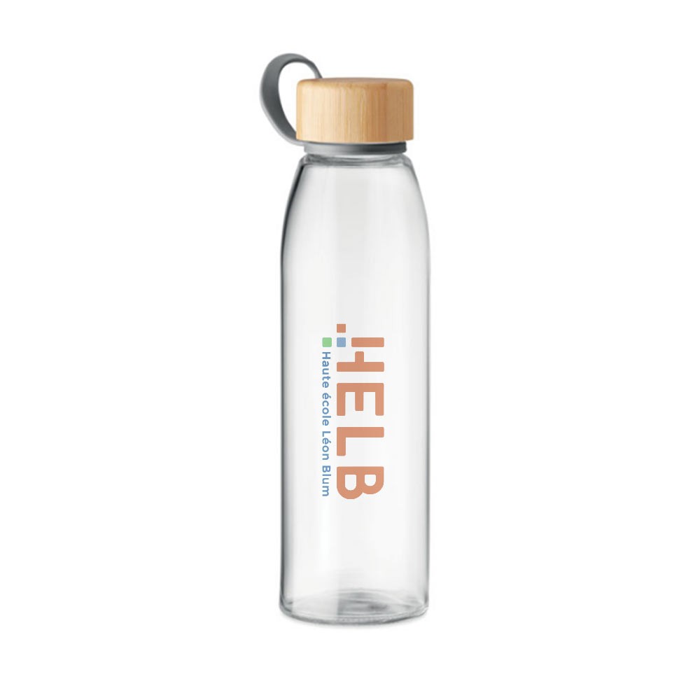 Glazen fles met bamboedop 500 ml - Kortenaken