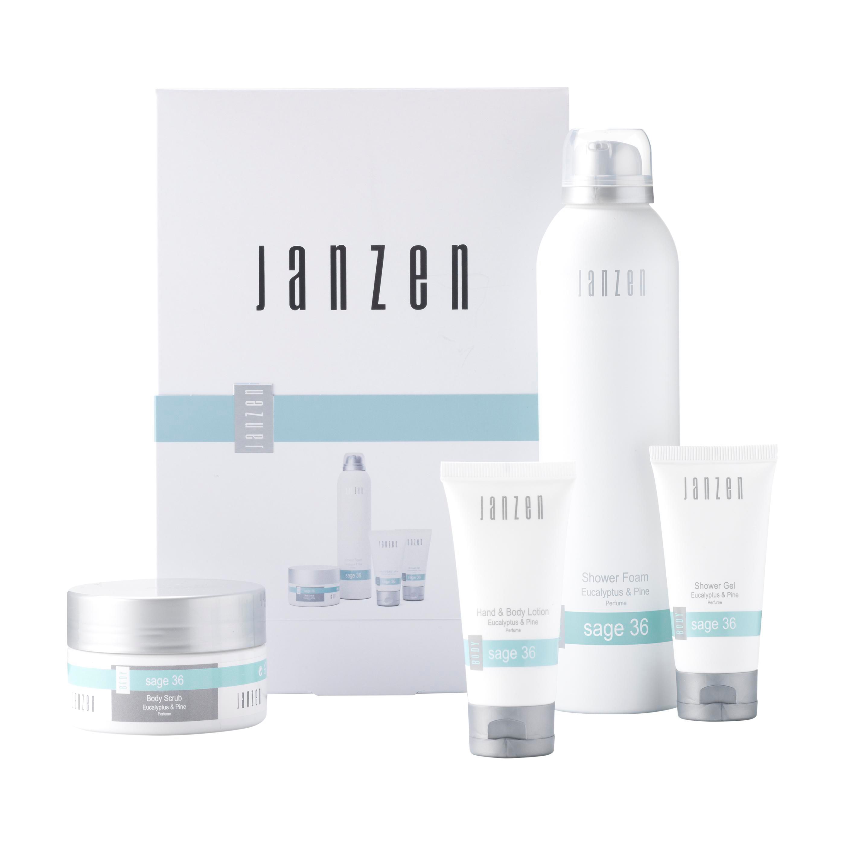 JANZEN geschenkset S Body Sage 36 met 4 huid- en haarverzorgers bedrukken met logo