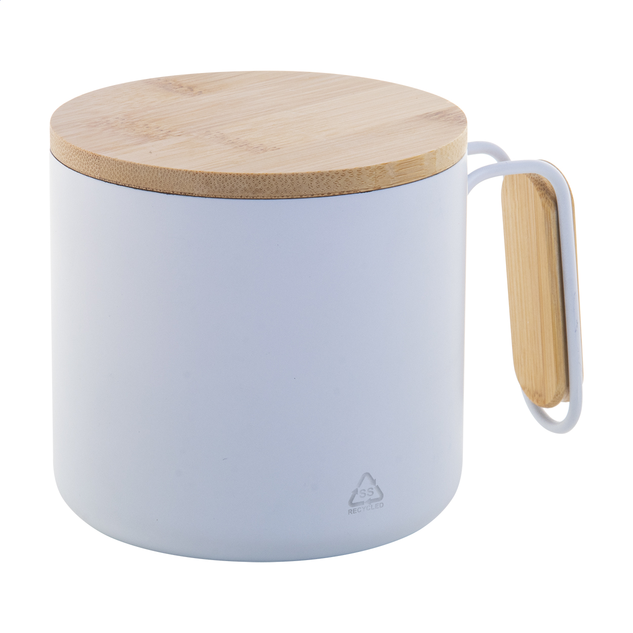Graboo thermosmok van gerecycled rvs met bamboe deksel en handvat, 300 ml
