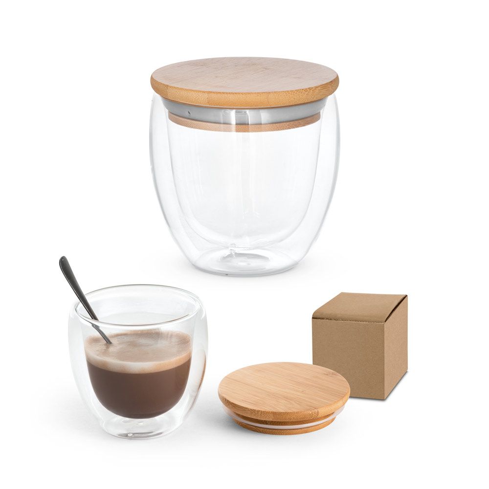 Borosilicaat Reisbeker 250 mL met Bamboe Deksel - Martenslinde