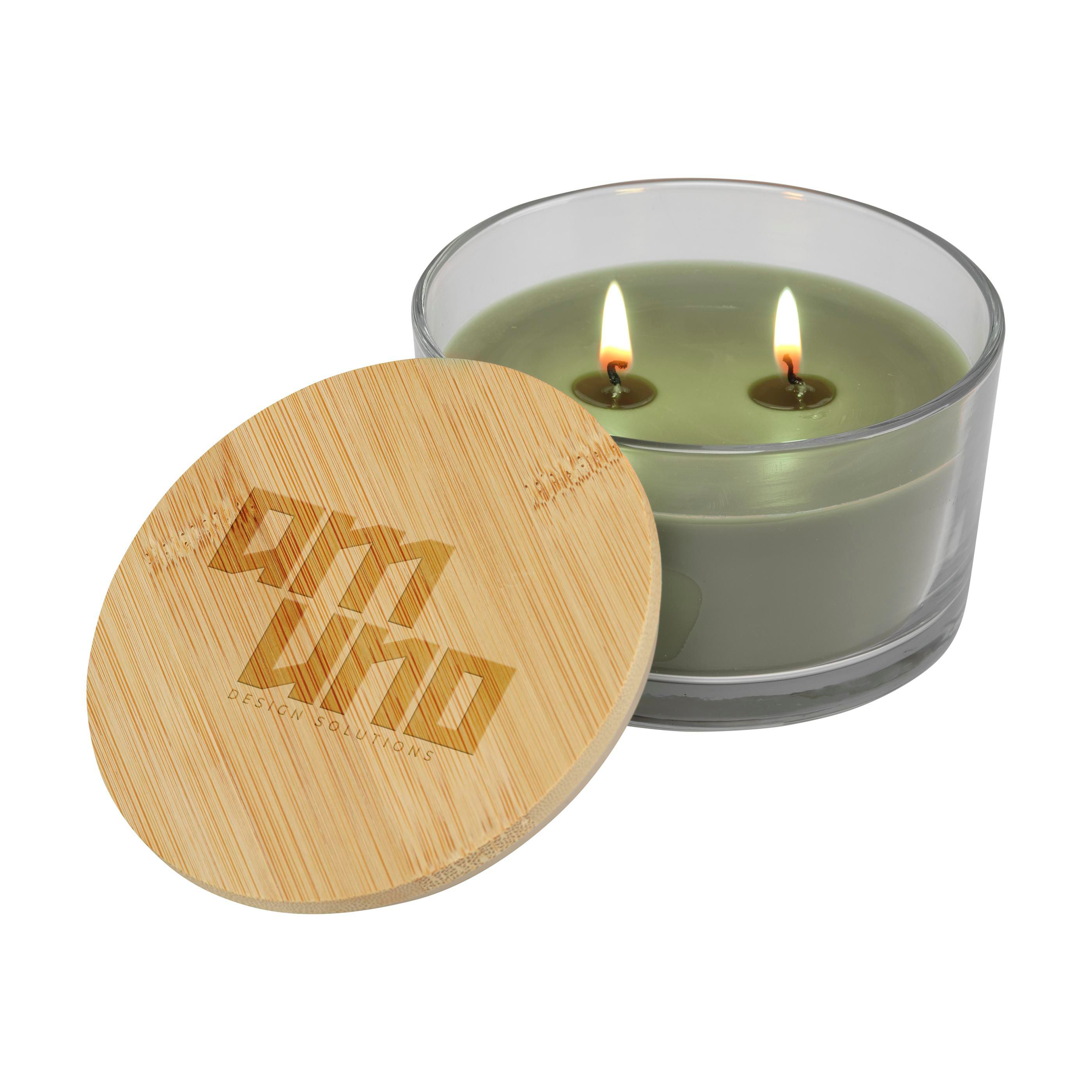 Atmosferische Bamboe Geurkaars - Gooik bedrukken met logo