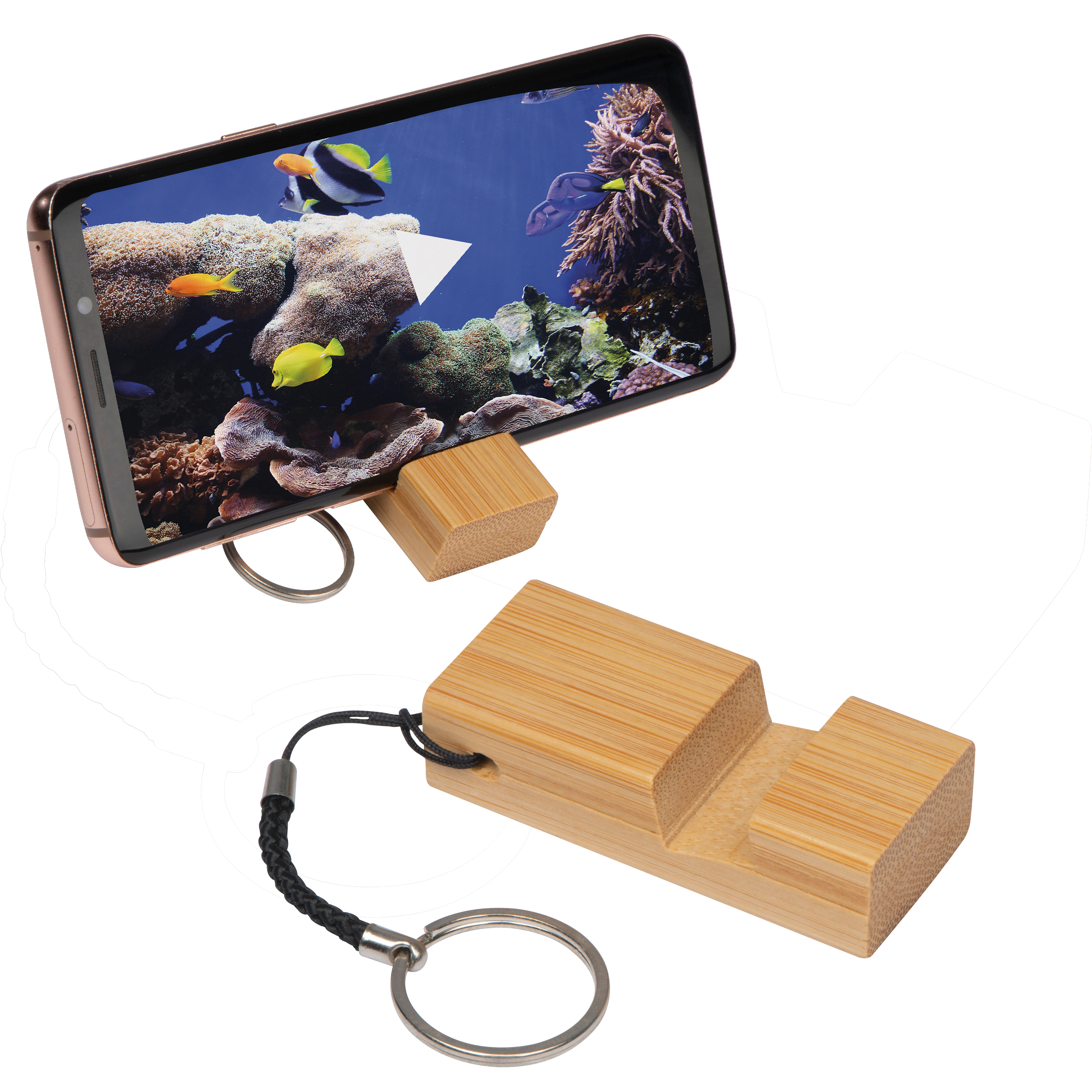 Bamboe Sleutelhanger Telefoonhouder - Mol