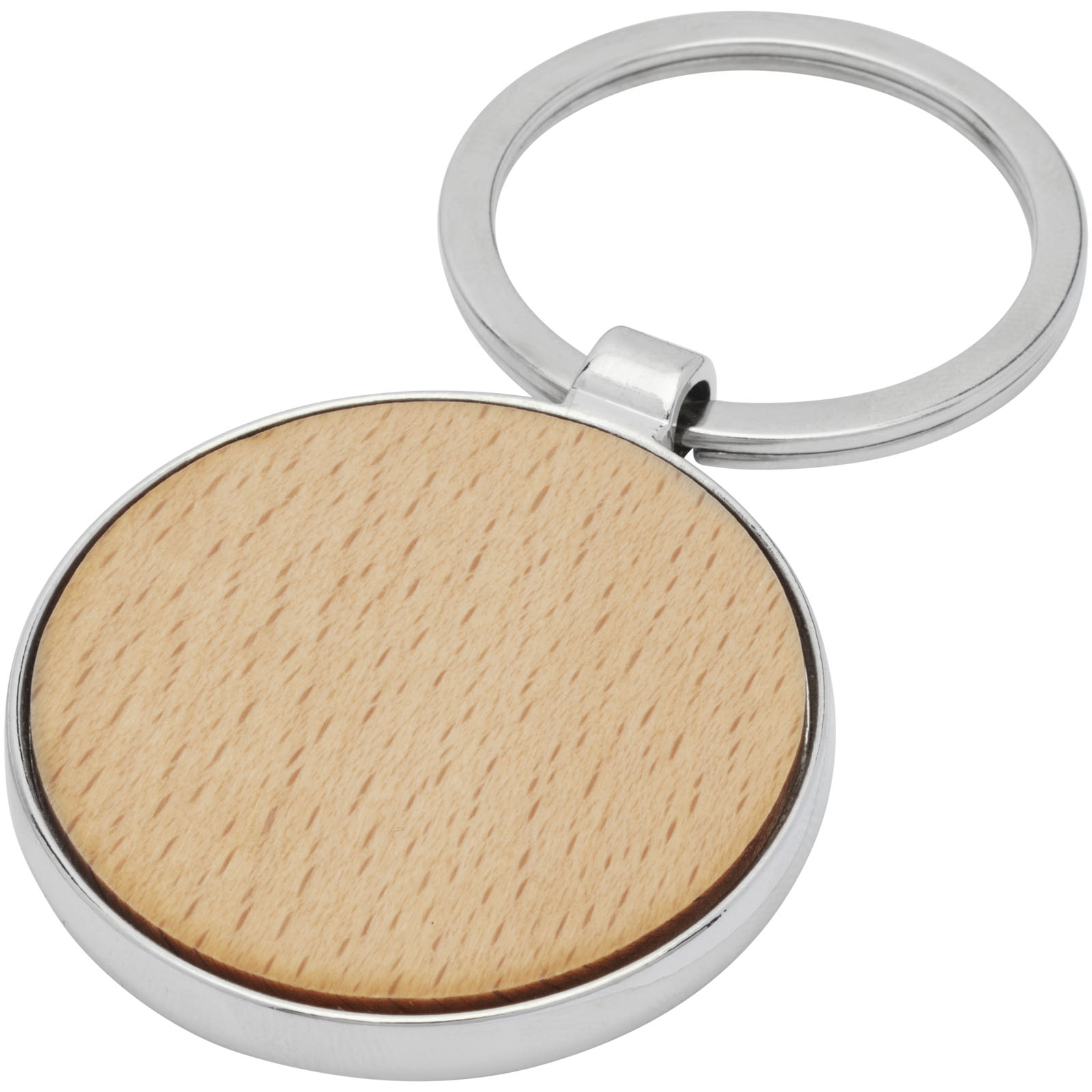 Ronde beukenhouten sleutelhanger - Roosdaal