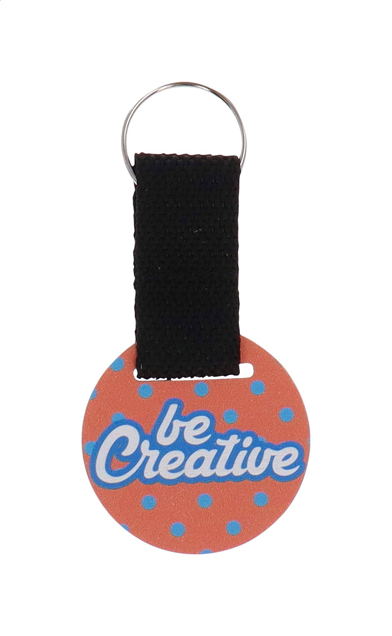 Houten Sleutelhanger met Polyester Band - Horebeke