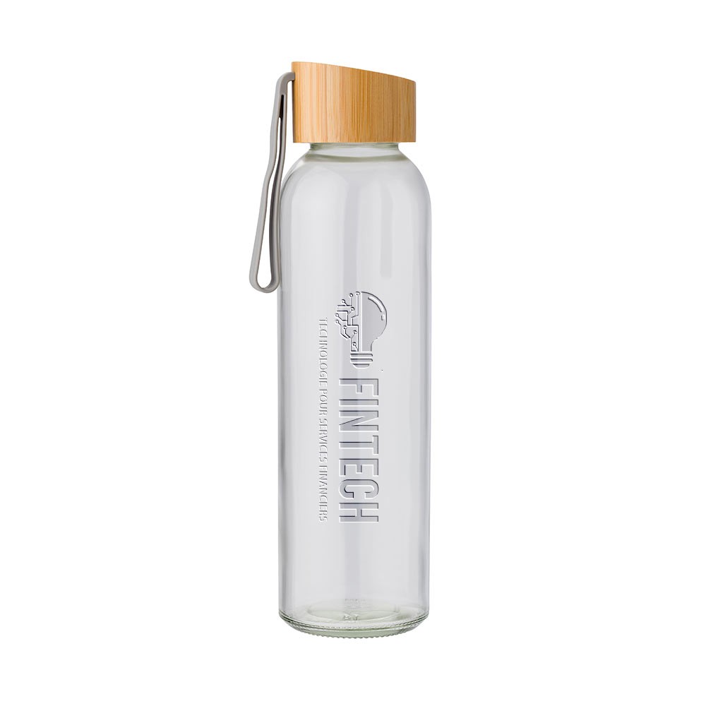 Glazen drinkfles met bamboe dop - Sint-Lievens-Houtem