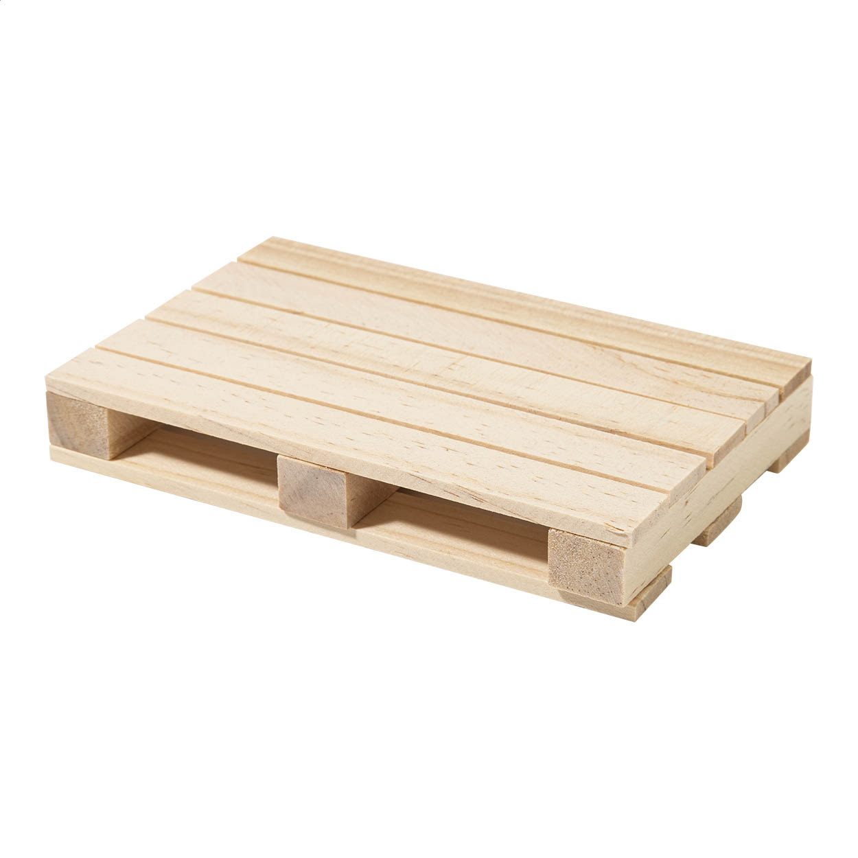 Drillet onderzetter van hout in de vorm van een minipallet met uw logo bedrukken met logo