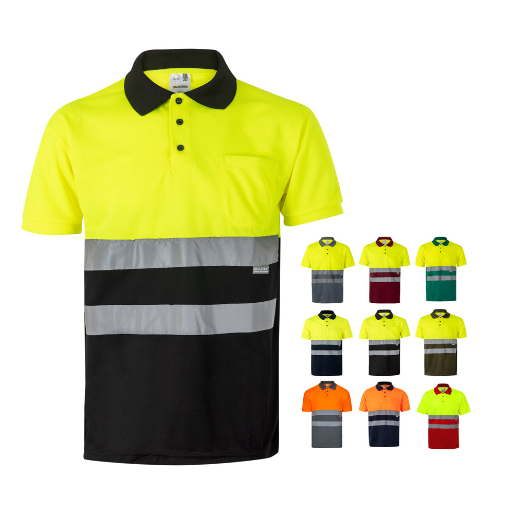 Tweekleurige Reflecterende Polo Shirt - Temse