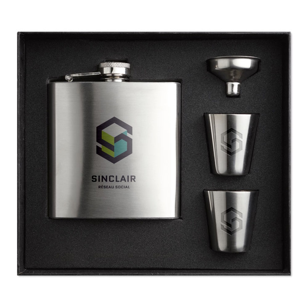 Slanke heupfles met 2 bekers set - Tessenderlo