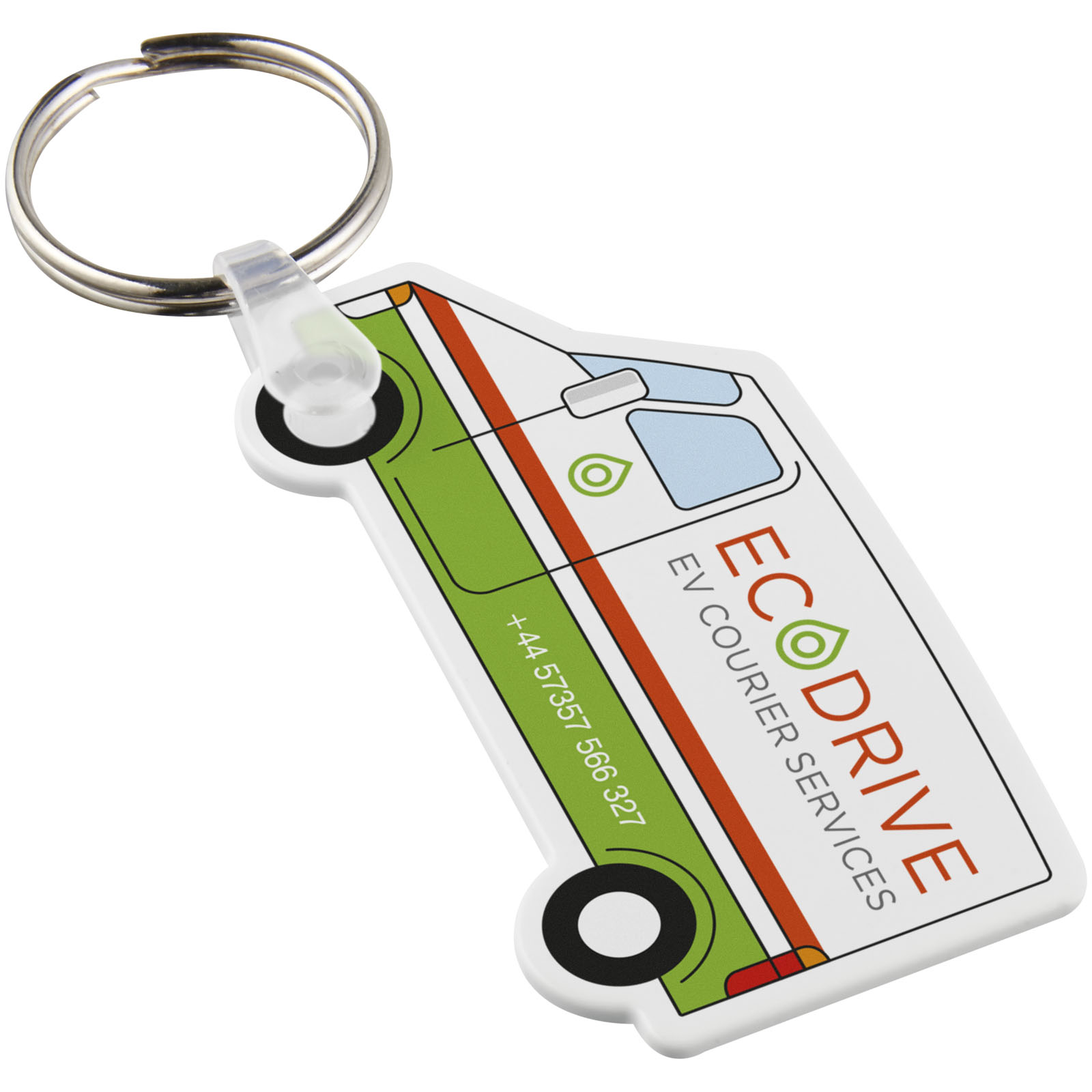 Witte Recycled Sleutelhanger in Vorm van Busje - Moorslede