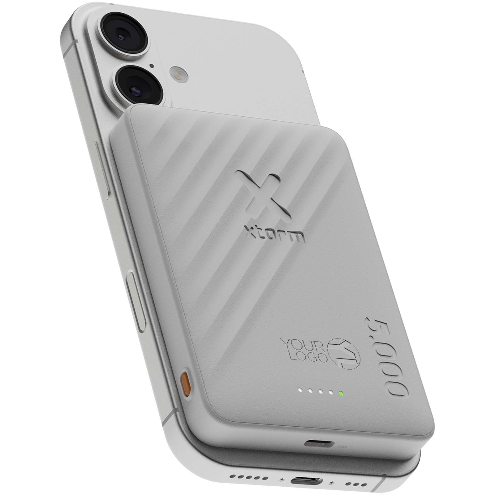 Xtorm Go2 magnetische draadloze powerbank 5000 mAh 15 W met logo bedrukken met logo