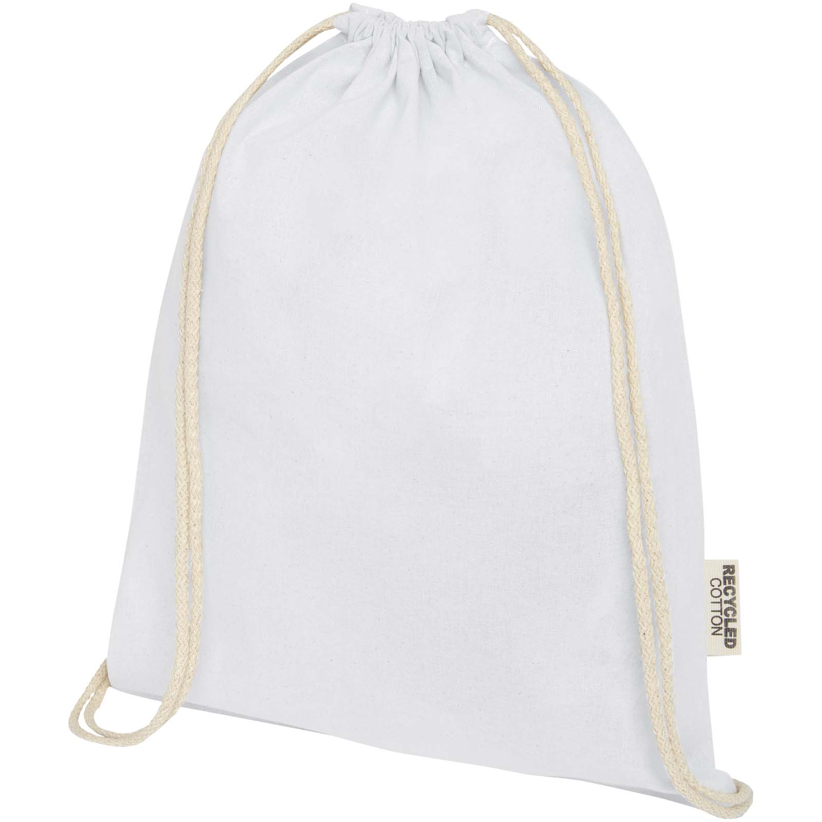 Sac avec cordon Oregon en coton recyclé 140 g/m² certifié GRS