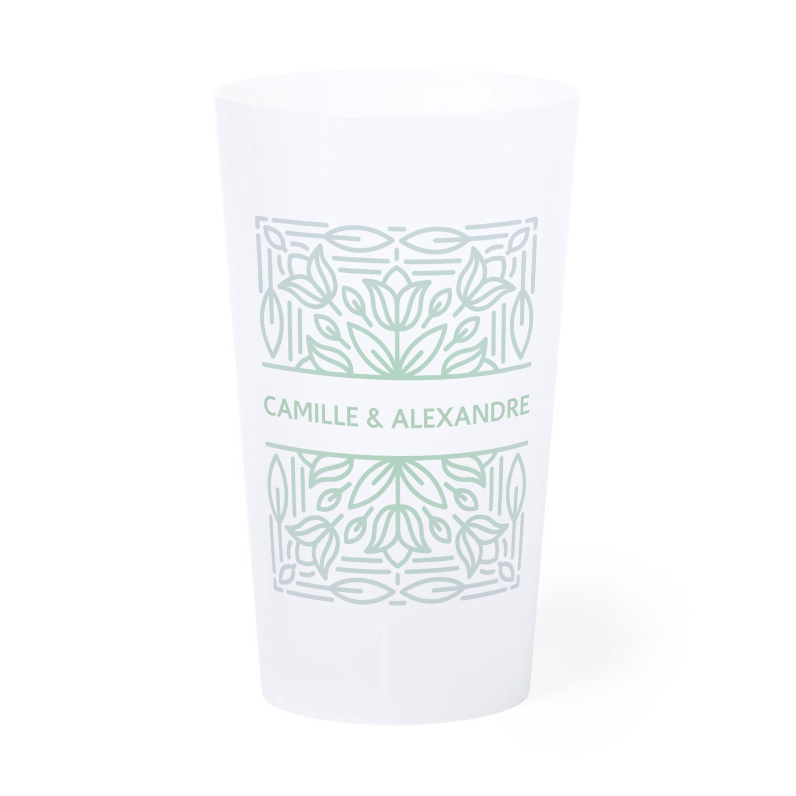 Translucent 33cl personalized cup - Four-color process printing 12.6 cm (Ghost)