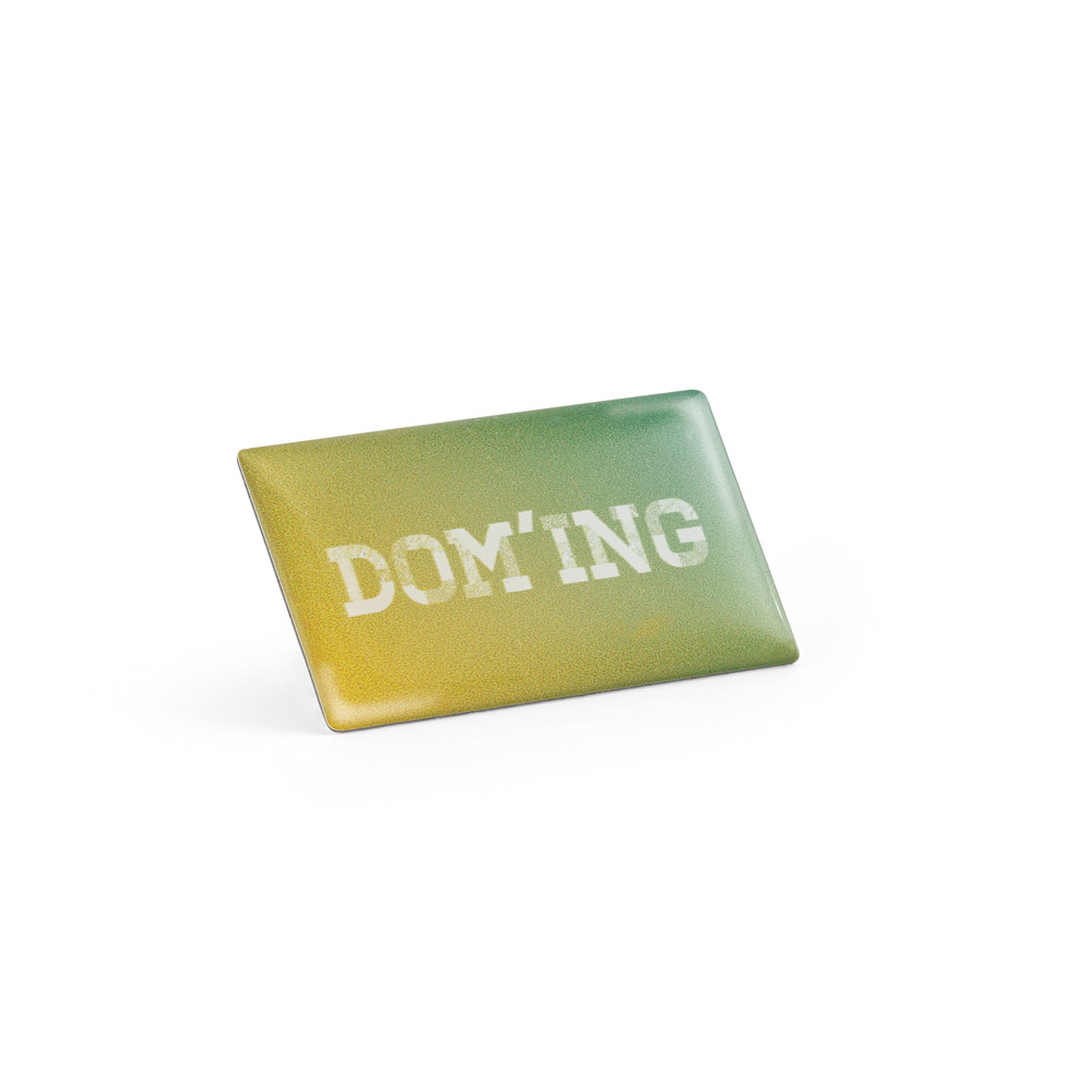 Doming 10 rechthoekige flexibele badge met uw logo, 35 × 20 mm