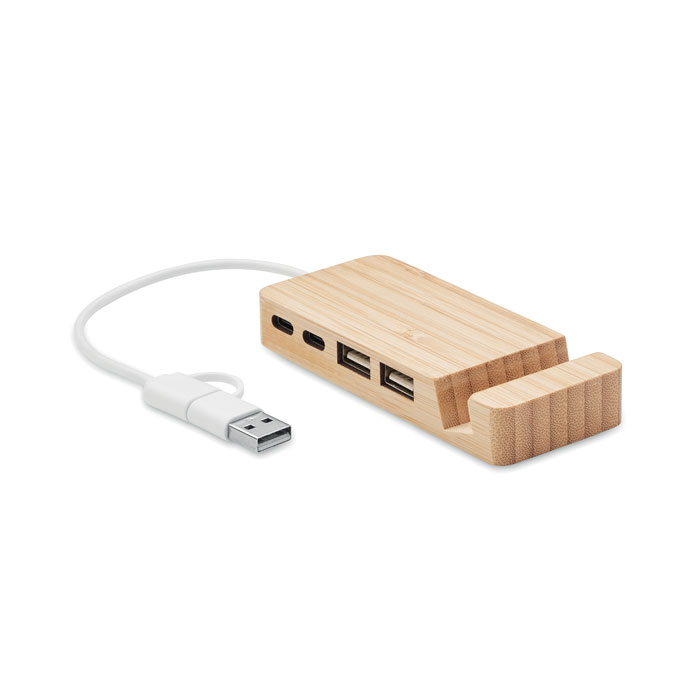 Bamboe USB Hub 4 Poorten - Meulebeke