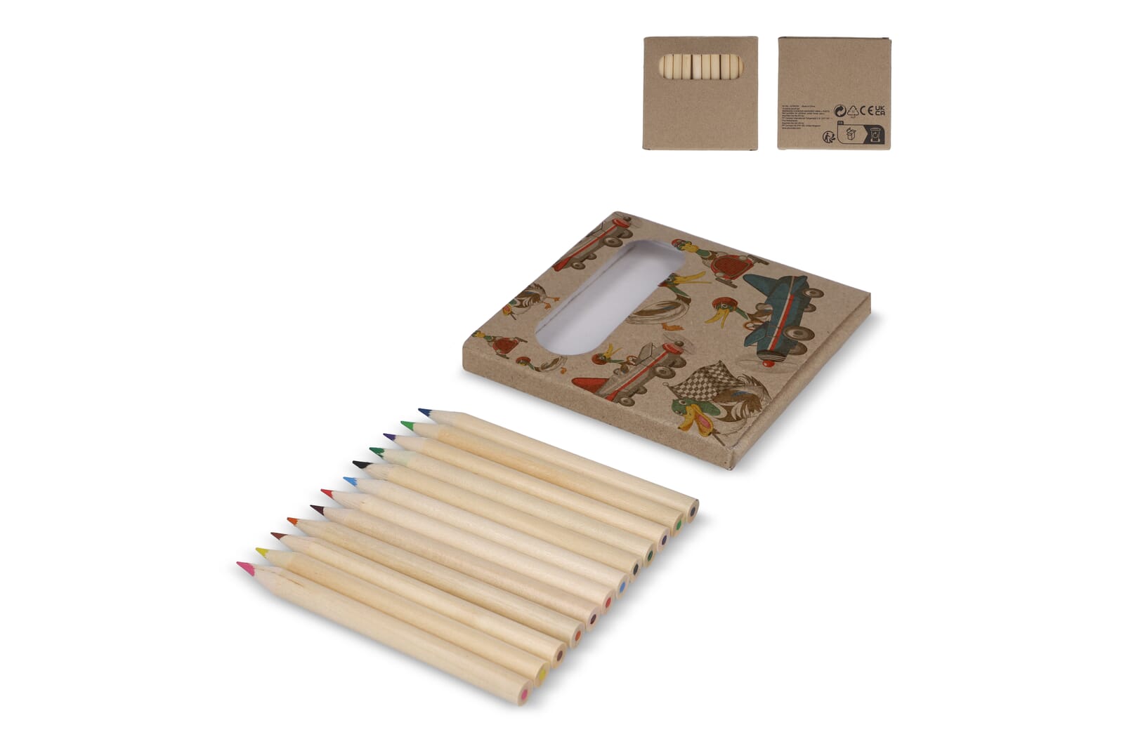 Kleurrijke Potloodjes in Kraftdoosje - Wommelgem