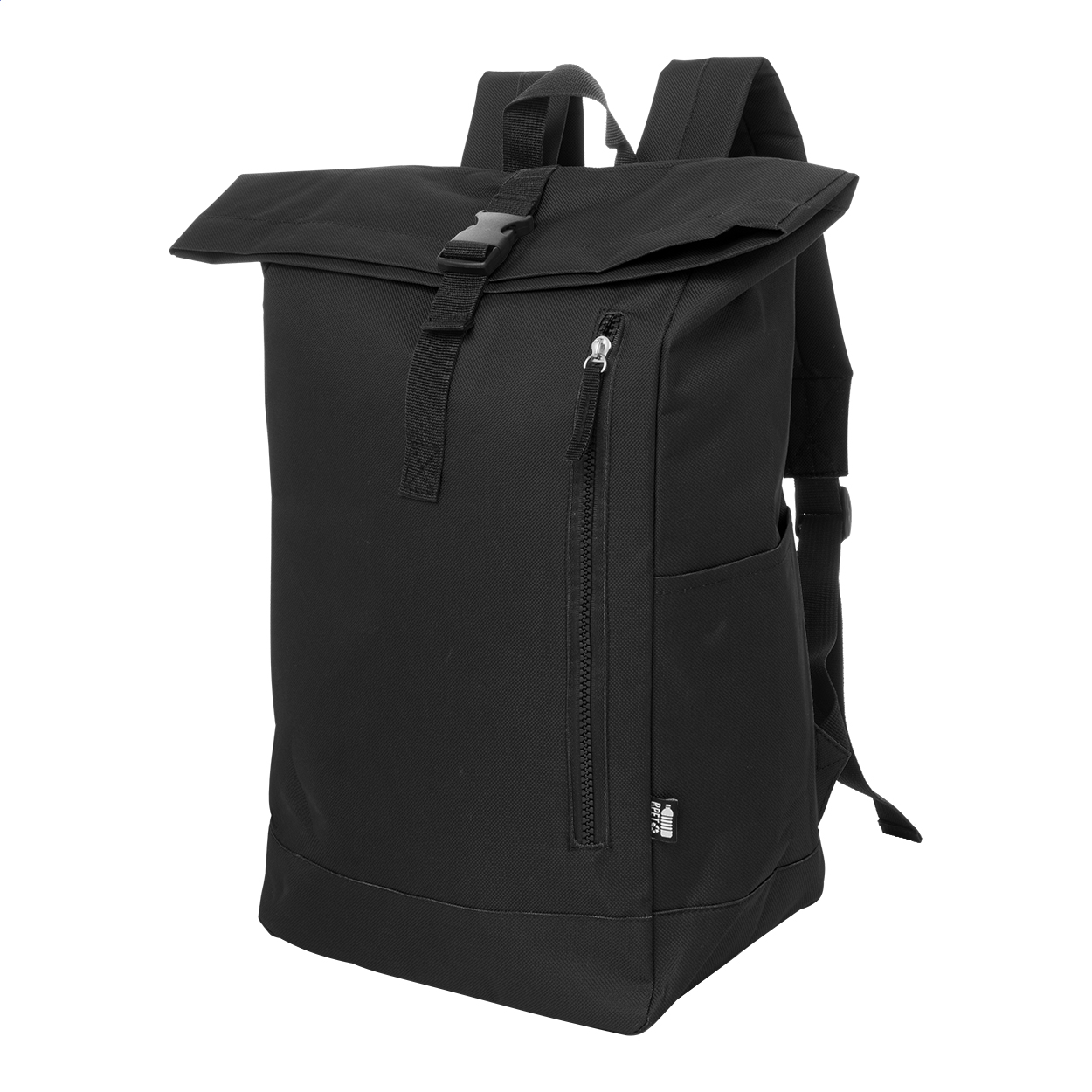 Reback rolltop rugzak van 600D RPET met 14" laptopvak en logo