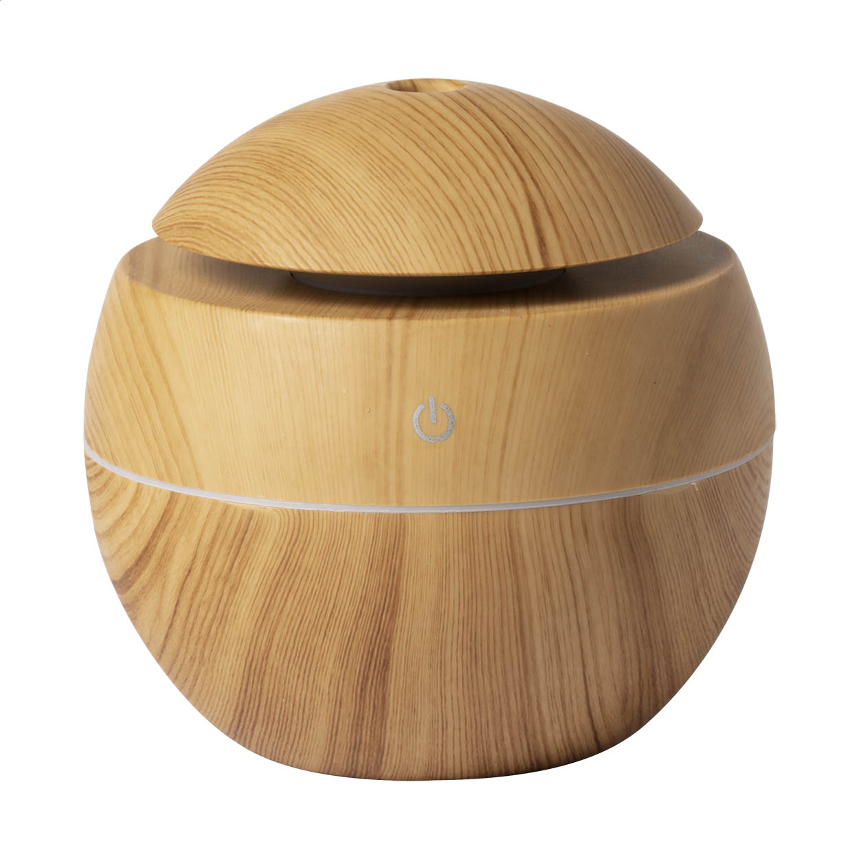 Wopor bureau-luchtbevochtiger met houtlook en meerkleurige LED, logo bedrukken met logo