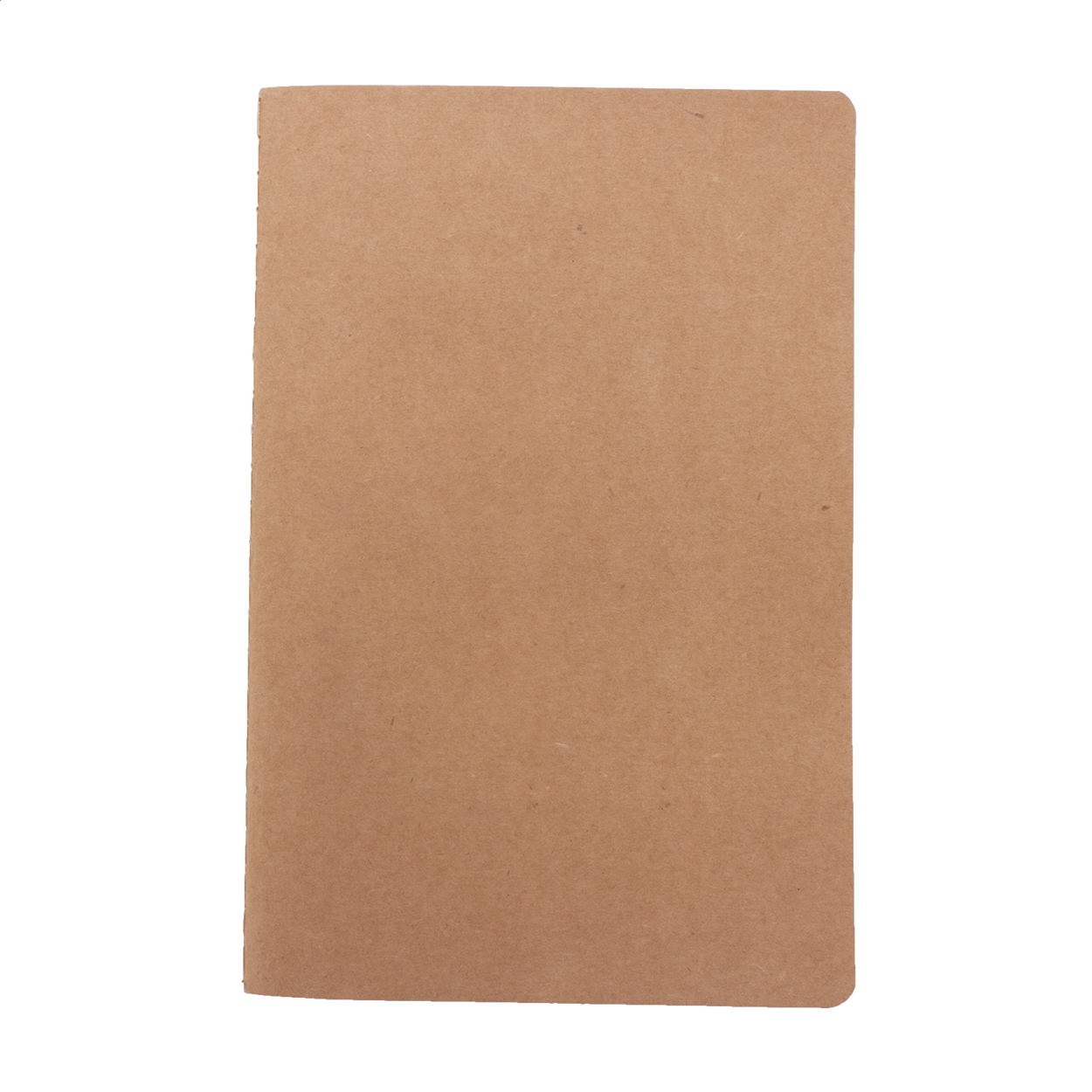 Krafty A5 notitieboek van gerecycled papier met genaaide kaft en logo