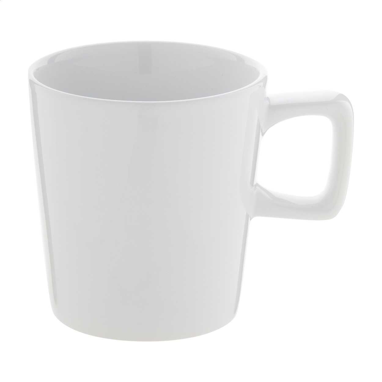 Angulus keramische mok met rechthoekig handvat, 280 ml, met logo