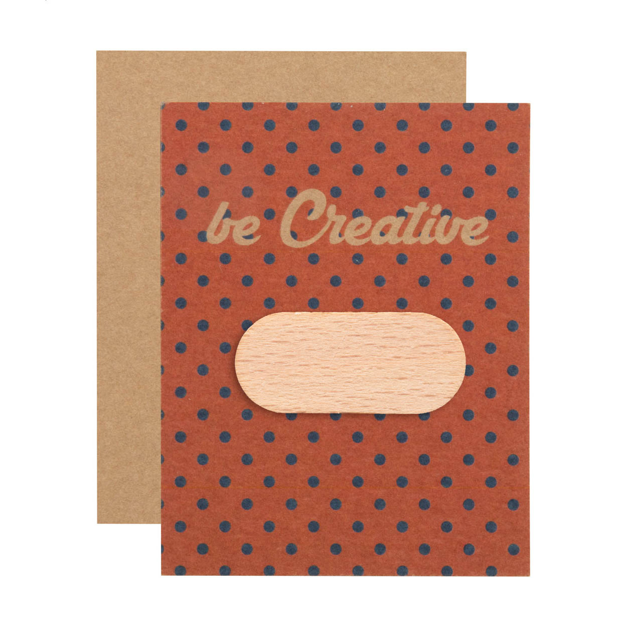 WooCam Creative webcamcover met houten front en bedrukte kraftkaart