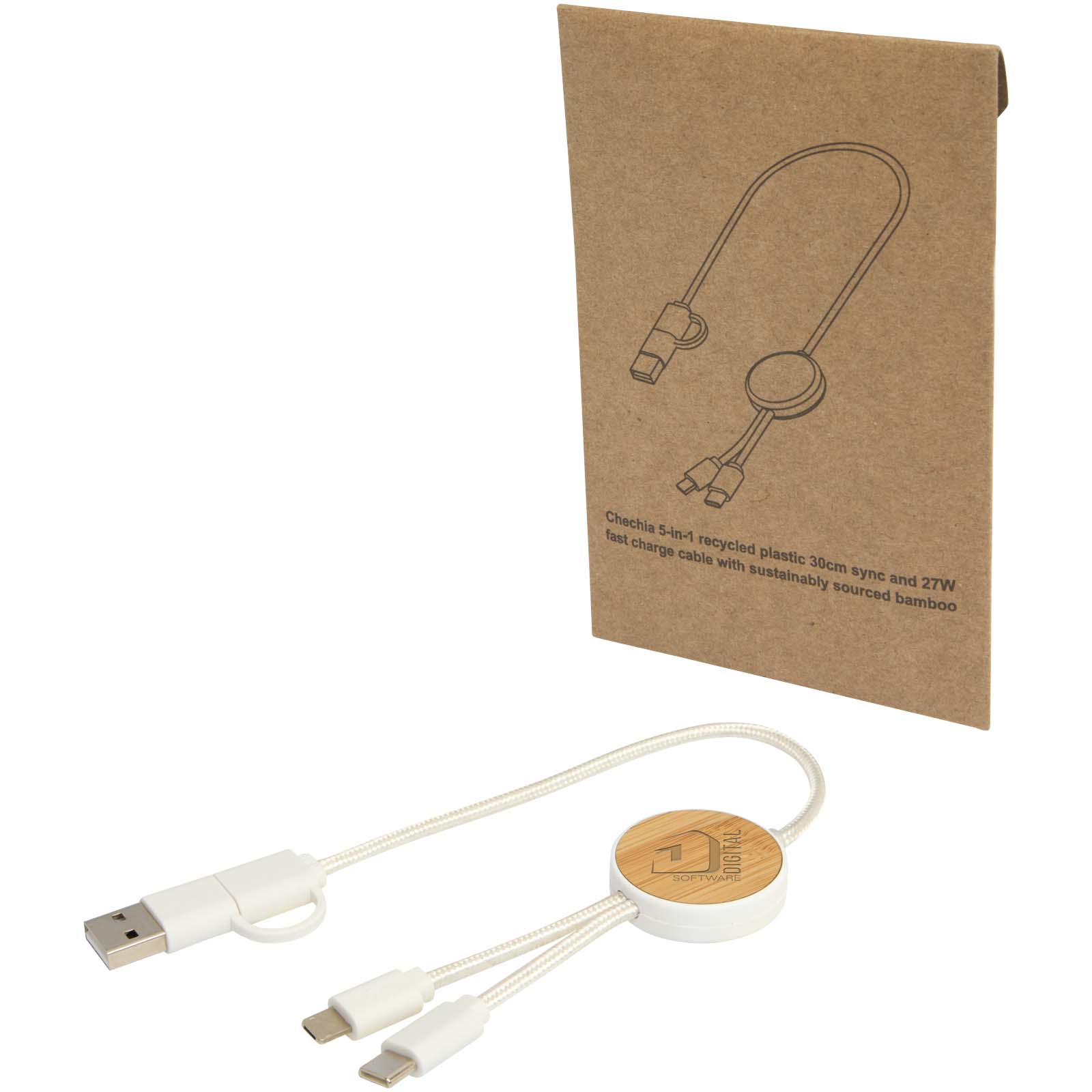 EcoSync 5-in-1 Kabel met Bambusdetails - Veulen