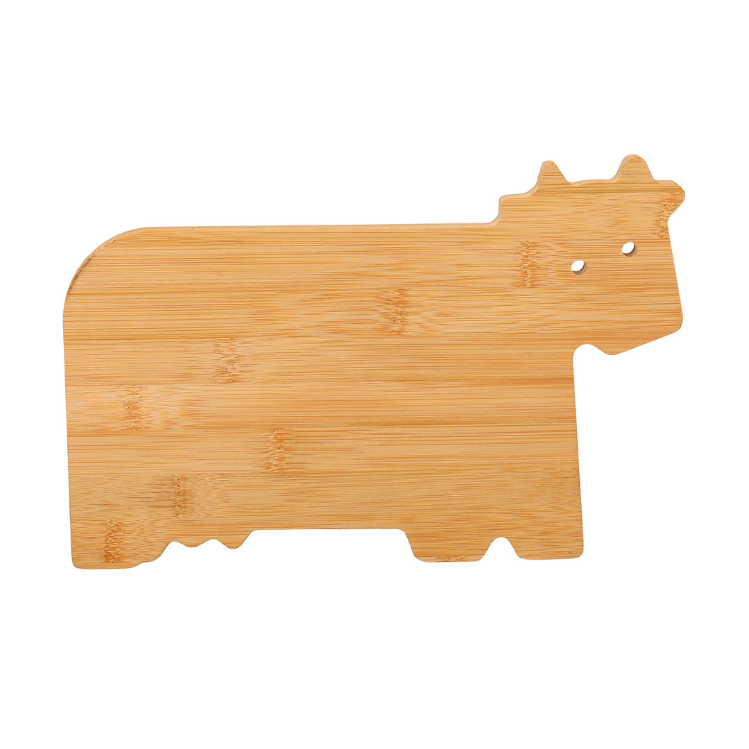 Koevormige Bamboe Snijplank - Niel bedrukken met logo