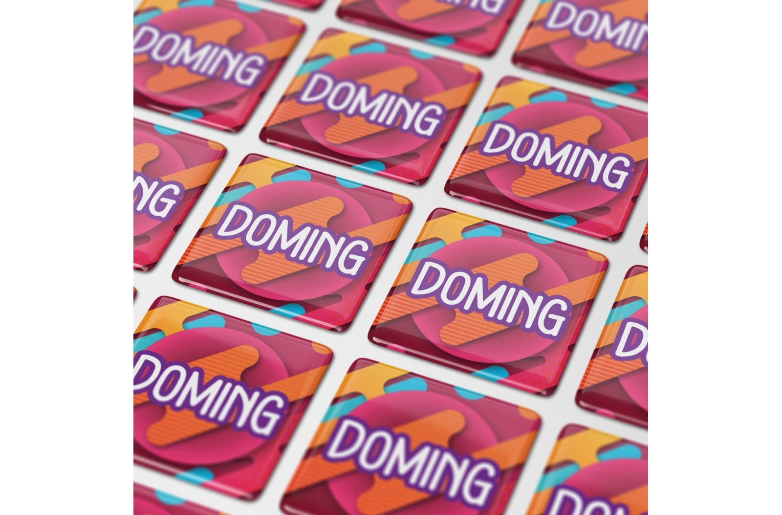 Vierkante Doming Sticker 40x40 mm - Stuivekenskerke
